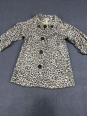 XXI Womens Leopard Print Button Closure Coat S